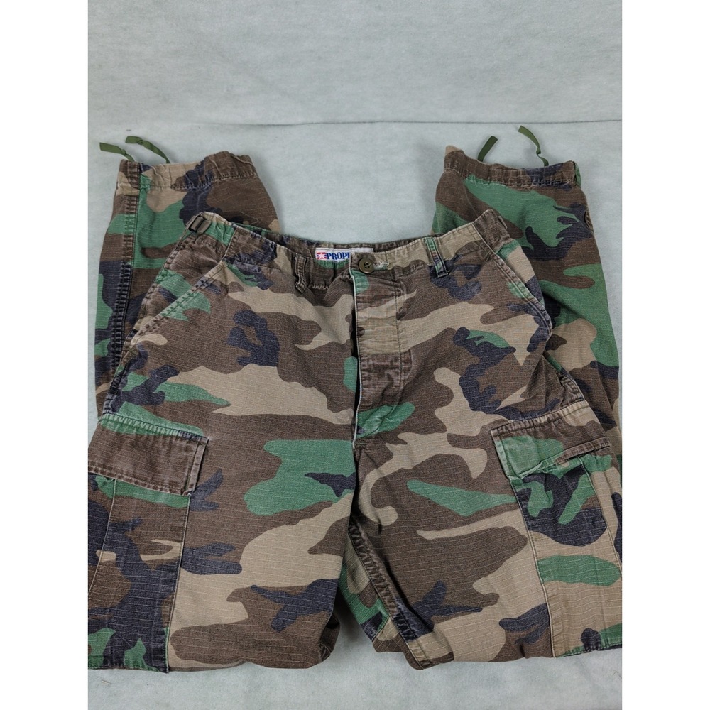 Propper Woodland Camo Military Vintage Cargo Pants Mens( Small Long) Vintage 30w